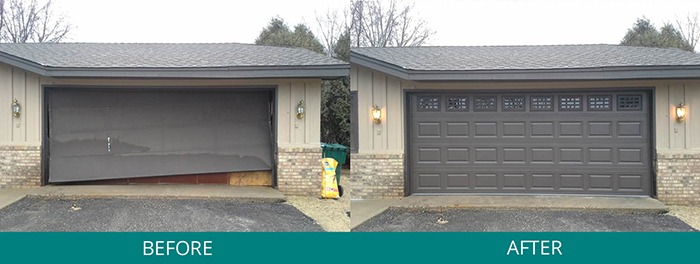 Before and After Garage Door Replacement