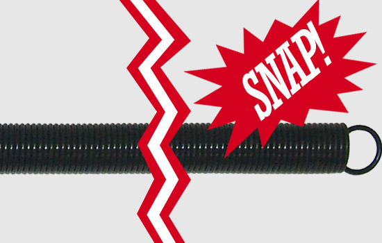 Broken garage door spring